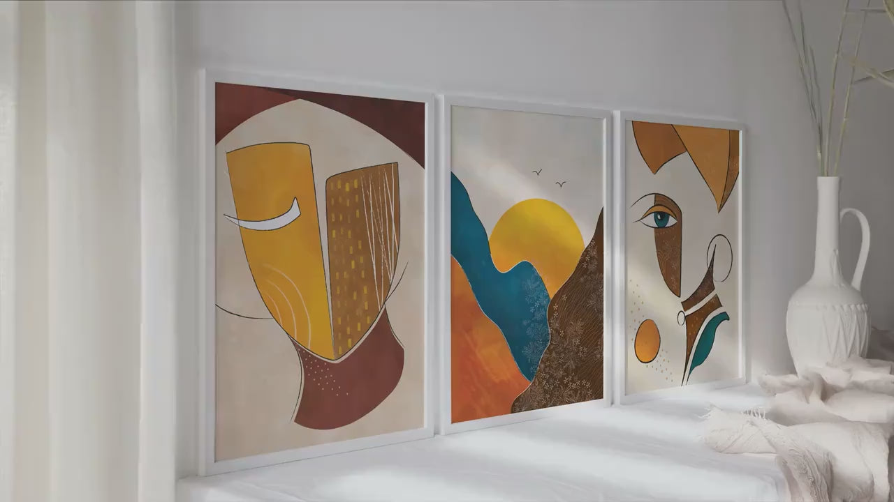 Abstract African Art Print Set