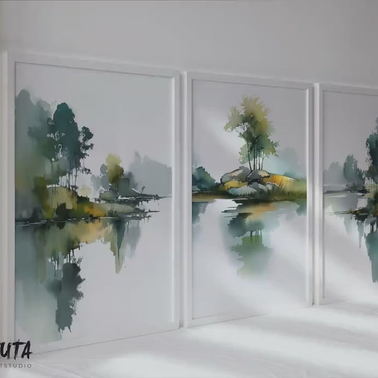 Abstract Landscape Wall Art Set of 3