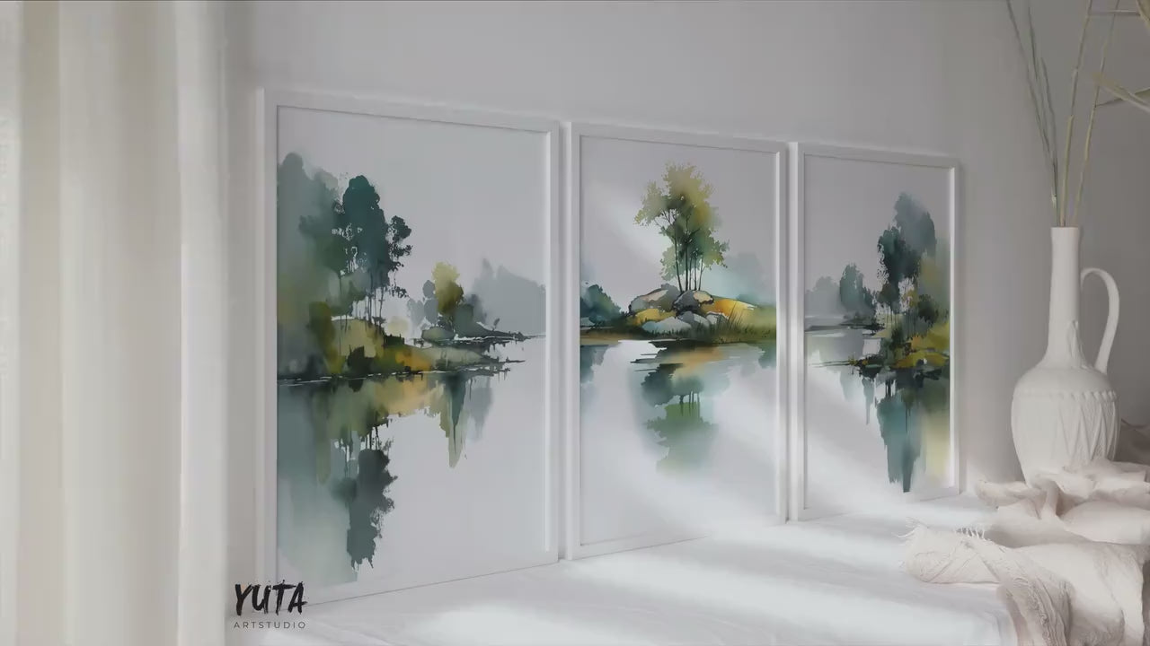 Abstract Landscape Wall Art Set of 3