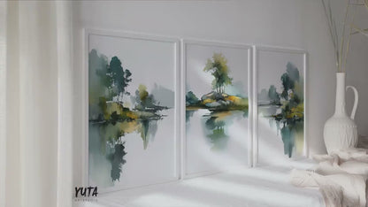 Abstract Landscape Wall Art Set of 3