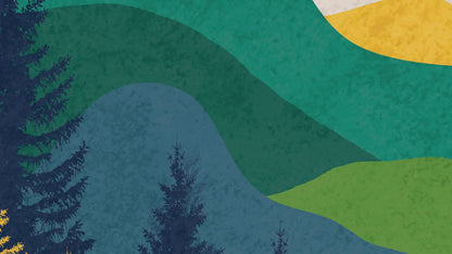 Colorful abstract mountain set of 3 prints. Minimalist abstract landscape poster.