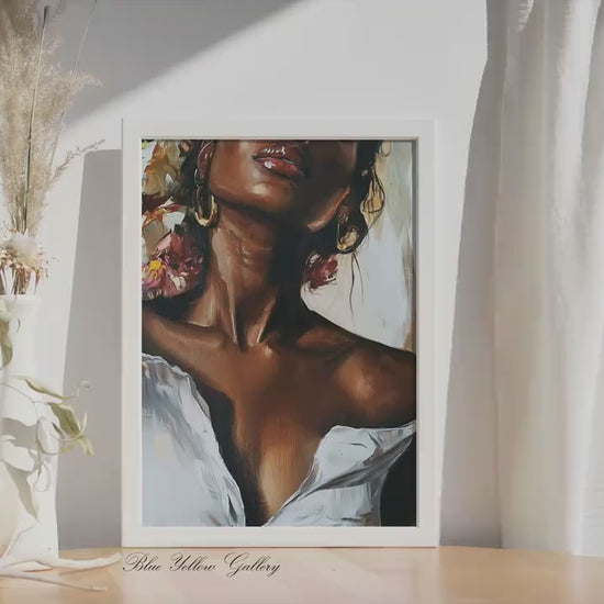 African american black woman wall art print. Modern black girl wall art, Abstract people art, afrocentric room decor