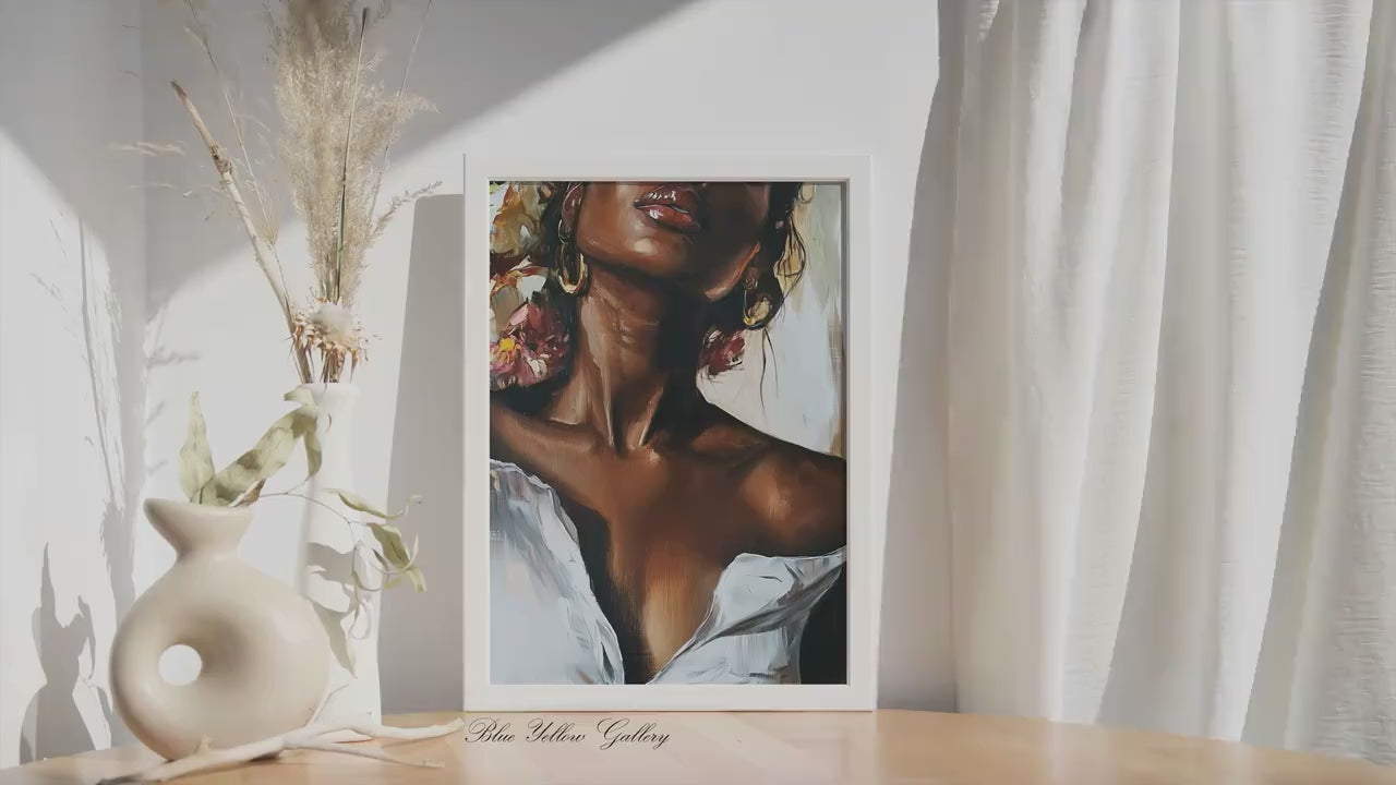 African american black woman wall art print. Modern black girl wall art, Abstract people art, afrocentric room decor