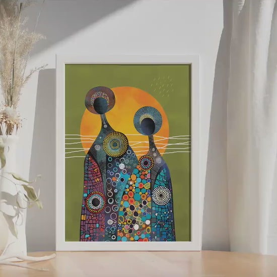 Modern minimalist african american art print. Contemporary bright african wall art Abstract ethnic femile extra large poster