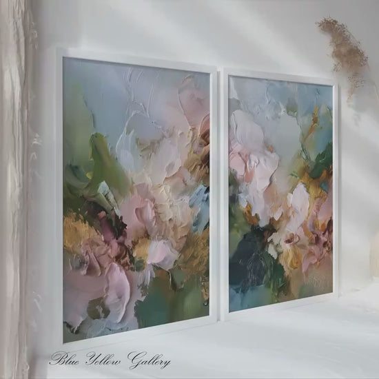Abstract Pastel Wall Art Set of 2 Pieces