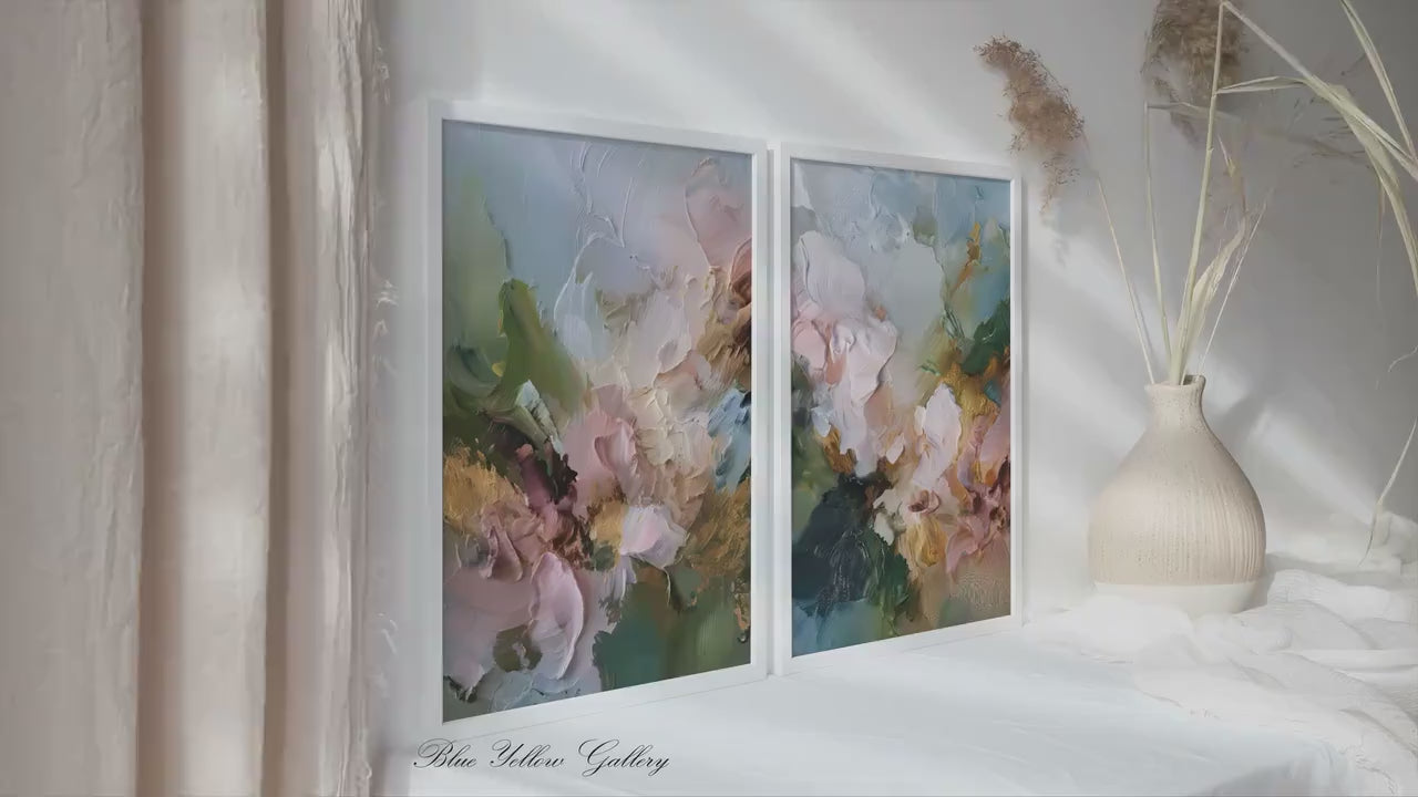 Abstract Pastel Wall Art Set of 2 Pieces
