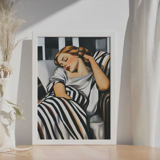 Mid Century Woman Wall Art Print, Abstract Female Figurative Art, People Painting, Vintage Poster Style Room Decor, Girly Art Deco Print