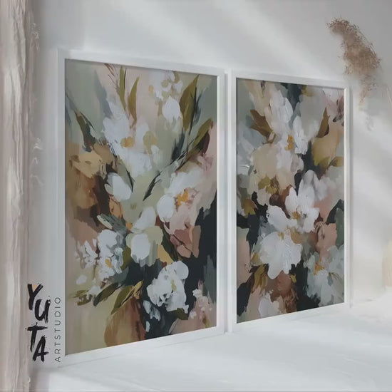 Neutral Floral Wall Art Set of 2