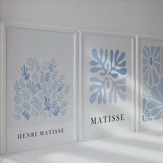 Blue Matisse Print Set: Mid-Century Modern Gallery Wall Art