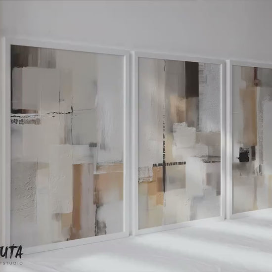 Neutral Abstract Wall Art Set of 3