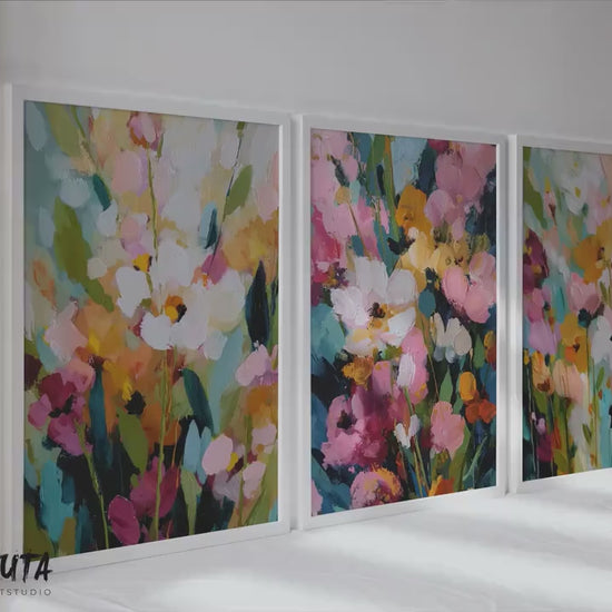 Abstract Floral Wall Art Set of 3