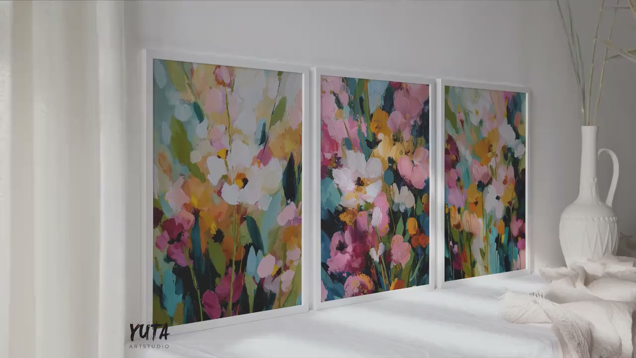 Abstract Floral Wall Art Set of 3