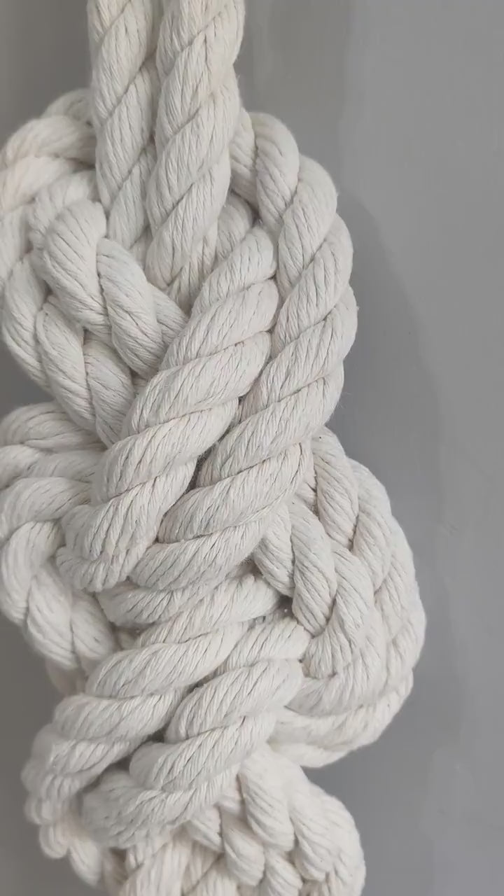 Rope Knot Wall Hanging, Macrame Wall Art, Sculptural Textile Wall Decor, Neutral Scandinavian Wall Hanging