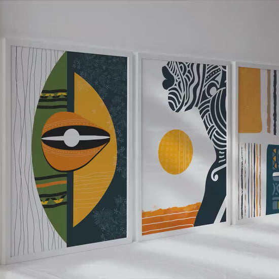 Abstract African Art Print Set