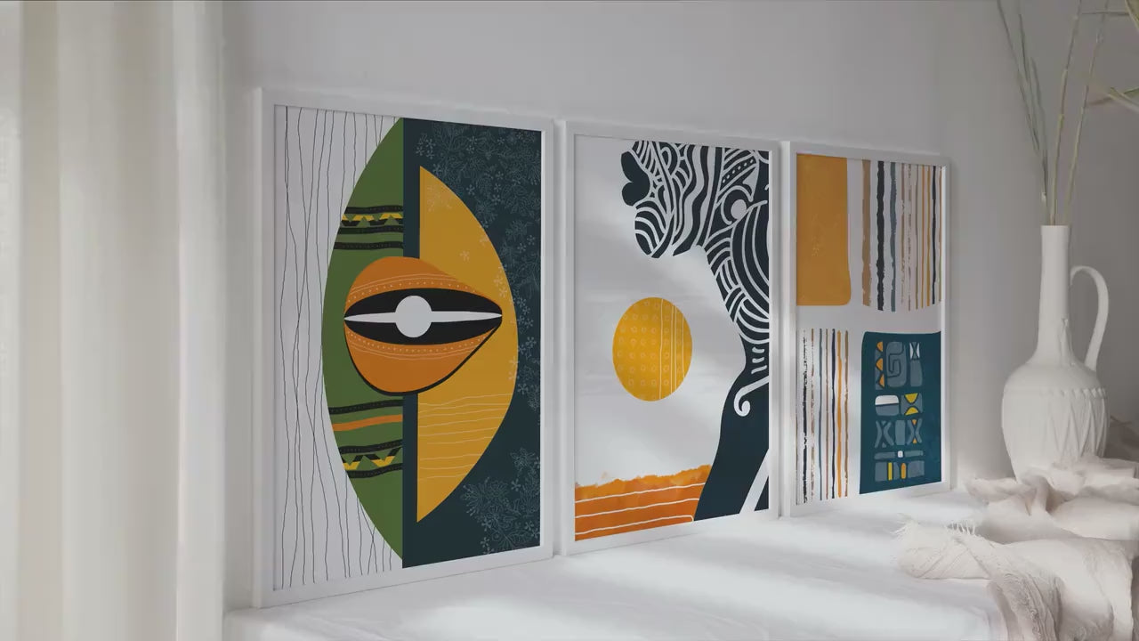 Abstract African Art Print Set