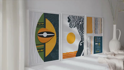 Abstract African Art Print Set