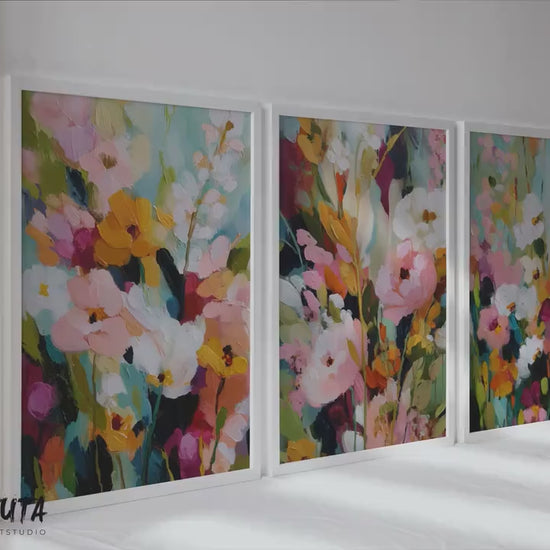 Abstract Floral Wall Art Set of 3