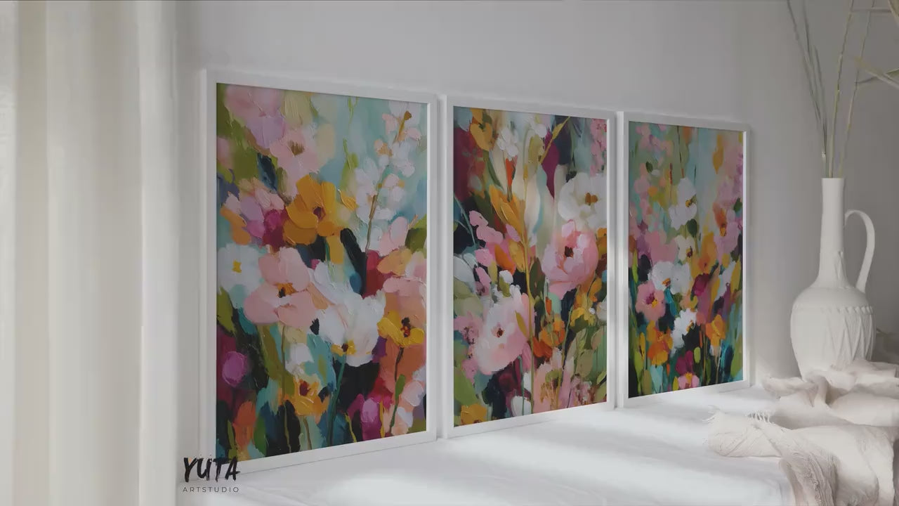 Abstract Floral Wall Art Set of 3