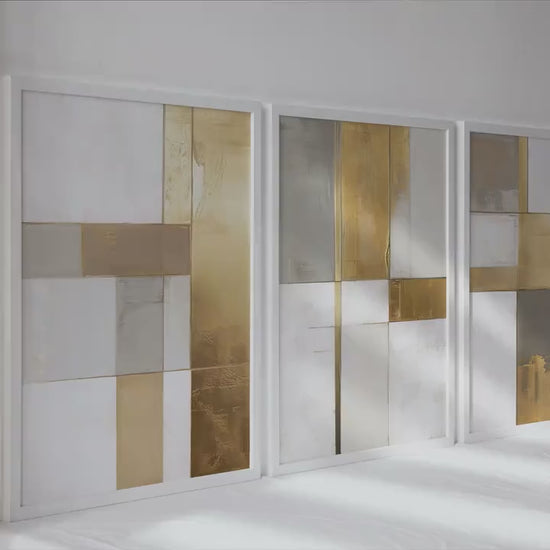 Modern Abstract Wall Art Set of 3 Pieces. Neutral Nordic Minimalist Art Print