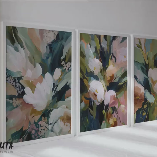 Abstract Floral Wall Art Set of 3
