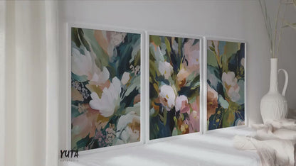 Abstract Floral Wall Art Set of 3