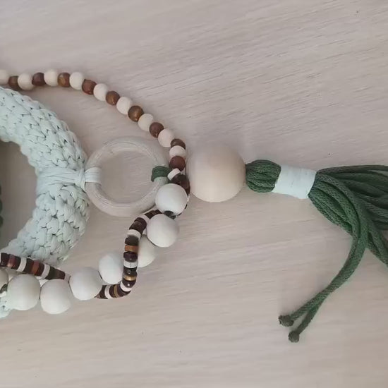 Coffee Table Decor, Olive Green Shelf Accent, Handmade Cotton Wood Decor, Organic Modern Home Decoration