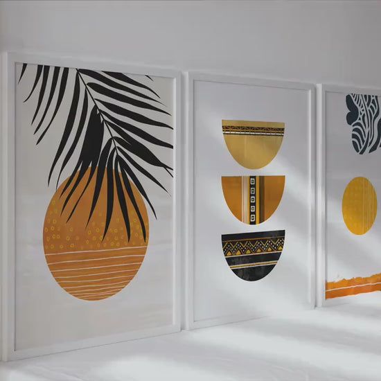 Abstract Boho African American Art Set of 3 Prints