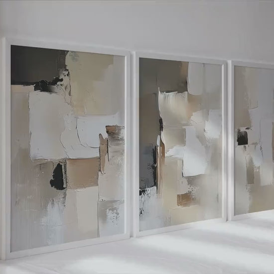 Neutral Abstract Wall Art Set of 3
