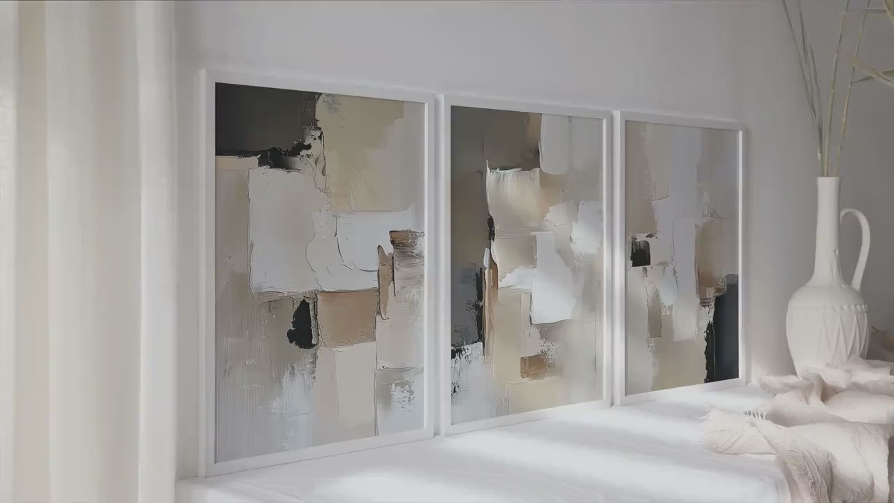 Neutral Abstract Wall Art Set of 3