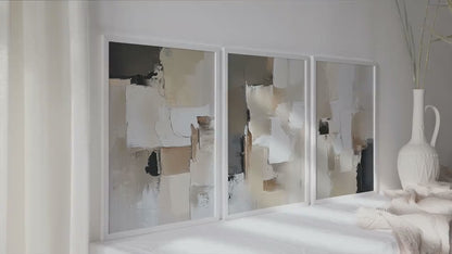 Neutral Abstract Wall Art Set of 3