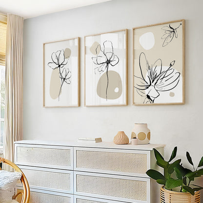 Modern botanical gallery wall for Scandinavian interiors
