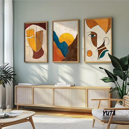 Modern abstract african art set of 3 prints. Contemporary colorful african wall art. Minimalist poster gallery wall set aesthetic room decor