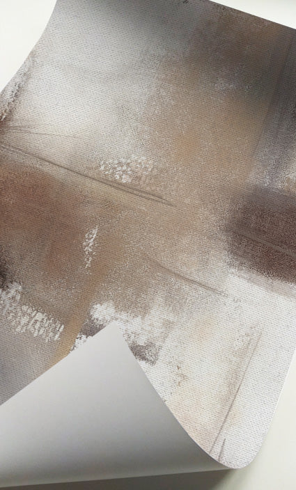 Contemporary beige and taupe abstract wall art