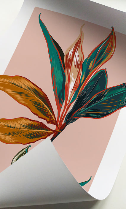 Organic Modern botanical print set featuring contemporary tropical foliage artwork