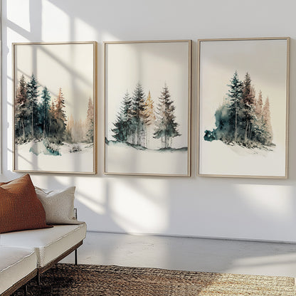 Evergreen landscape wall art for Organic Modern interiors